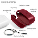 Dreem Om AirPods Pro 2 and AirPods Pro Case Cover with Keychain Clip [Burgundy]