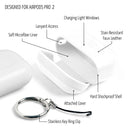 Dreem Om AirPods Pro 2 and AirPods Pro Case Cover with Keychain Clip [White]
