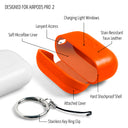 Dreem Om AirPods Pro 2 and AirPods Pro Case Cover with Keychain Clip [Orange]