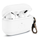 Dreem Vegan Leather Case Cover with Keychain Clip Compatible with AirPods Pro 1 for Apple 1st Generation [White]