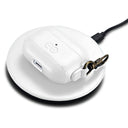 Dreem Vegan Leather Case Cover with Keychain Clip Compatible with AirPods Pro 1 for Apple 1st Generation [White]