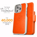 Dreem Fibonacci Wallet Case for iPhone 15 Pro Max | 2-in-1 Detachable Vegan Leather Cover [Orange]