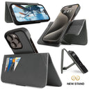 Dreem Fibonacci Wallet Case for iPhone 15 Pro Max | 2-in-1 Detachable Vegan Leather Cover [Grey]