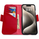 Dreem Fibonacci Wallet Case for iPhone 15 Pro Max | 2-in-1 Detachable Vegan Leather Cover [Red]