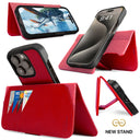 Dreem Fibonacci Wallet Case for iPhone 15 Pro Max | 2-in-1 Detachable Vegan Leather Cover [Red]