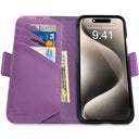 Dreem Fibonacci Wallet Case for iPhone 15 Pro Max | 2-in-1 Detachable Vegan Leather Cover [Purple]