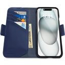 Dreem Fibonacci Wallet Case for iPhone 15 | 2-in-1 Detachable Vegan Leather Cover [Royal]