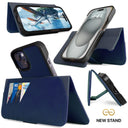 Dreem Fibonacci Wallet Case for iPhone 15 | 2-in-1 Detachable Vegan Leather Cover [Royal]