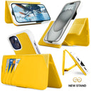 Dreem Fibonacci Wallet Case for iPhone 15 | 2-in-1 Detachable Vegan Leather Cover [Yellow]