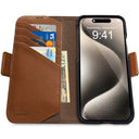 Dreem Fibonacci Wallet Case for iPhone 15 Pro Max | 2-in-1 Detachable Vegan Leather Cover [Chocolate]