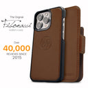 Dreem Fibonacci Wallet Case for iPhone 15 Pro Max | 2-in-1 Detachable Vegan Leather Cover [Chocolate]