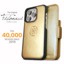 Dreem Fibonacci Wallet Case for iPhone 15 Plus | 2-in-1 Detachable Vegan Leather Cover [Gold]