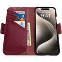 Dreem Fibonacci Wallet Case for iPhone 15 Pro Max | 2-in-1 Detachable Vegan Leather Cover [Burgundy]