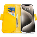 Dreem Fibonacci Wallet Case for iPhone 15 Pro Max | 2-in-1 Detachable Vegan Leather Cover [Yellow]
