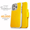 Dreem Fibonacci Wallet Case for iPhone 15 Pro Max | 2-in-1 Detachable Vegan Leather Cover [Yellow]