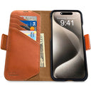 Dreem Fibonacci Wallet Case for iPhone 15 Pro Max | 2-in-1 Detachable Vegan Leather Cover [Caramel]
