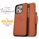Dreem Fibonacci Wallet Case for iPhone 15 Pro Max | 2-in-1 Detachable Vegan Leather Cover [Caramel]