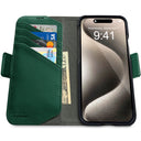 Dreem Fibonacci Wallet Case for iPhone 15 Pro Max | 2-in-1 Detachable Vegan Leather Cover [Green]