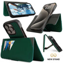 Dreem Fibonacci Wallet Case for iPhone 15 Pro Max | 2-in-1 Detachable Vegan Leather Cover [Green]