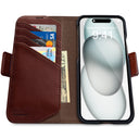 Dreem Fibonacci Wallet Case for iPhone 15 Plus | 2-in-1 Detachable Vegan Leather Cover [Coffee]