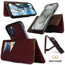 Dreem Fibonacci Wallet Case for iPhone 15 Plus | 2-in-1 Detachable Vegan Leather Cover [Coffee]