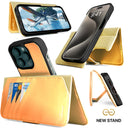 Dreem Fibonacci Wallet Case for iPhone 15 Pro Max | 2-in-1 Detachable Vegan Leather Cover [Gold]