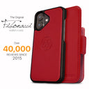 Dreem Fibonacci Wallet Case for iPhone 16 | 2-in-1 Detachable Vegan Leather Cover [Red]