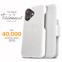 Dreem Fibonacci Wallet Case for iPhone 16 | 2-in-1 Detachable Vegan Leather Cover [White]