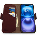 Dreem Fibonacci Wallet Case for iPhone 16 | 2-in-1 Detachable Vegan Leather Cover [Coffee]