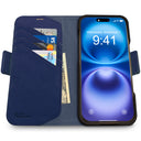 Dreem Fibonacci Wallet Case for iPhone 16 | 2-in-1 Detachable Vegan Leather Cover [Royal]