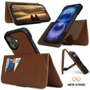 Dreem Fibonacci Wallet Case for iPhone 16 | 2-in-1 Detachable Vegan Leather Cover [Chocolate]