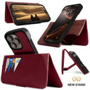 Dreem Fibonacci Wallet Case for iPhone 16 Pro | 2-in-1 Detachable Vegan Leather Cover [Burgundy]
