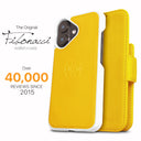 Dreem Fibonacci Wallet Case for iPhone 16 | 2-in-1 Detachable Vegan Leather Cover [Yellow]