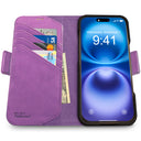 Dreem Fibonacci Wallet Case for iPhone 16 | 2-in-1 Detachable Vegan Leather Cover [Purple]