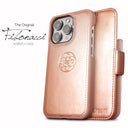 Dreem Fibonacci Wallet Case for iPhone 16 Pro | 2-in-1 Detachable Vegan Leather Cover [Rose]
