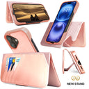 Dreem Fibonacci Wallet Case for iPhone 16 | 2-in-1 Detachable Vegan Leather Cover [Rose]