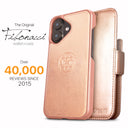 Dreem Fibonacci Wallet Case for iPhone 16 | 2-in-1 Detachable Vegan Leather Cover [Rose]