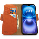 Dreem Fibonacci Wallet Case for iPhone 16 | 2-in-1 Detachable Vegan Leather Cover [Caramel]