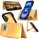 Dreem Fibonacci Wallet Case for iPhone 16 | 2-in-1 Detachable Vegan Leather Cover [Gold]