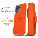 Dreem Fibonacci Wallet Case for iPhone 16 | 2-in-1 Detachable Vegan Leather Cover [Orange]