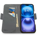 Dreem Fibonacci Wallet Case for iPhone 16 | 2-in-1 Detachable Vegan Leather Cover [Grey]