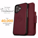 Dreem Fibonacci Wallet Case for iPhone 16 | 2-in-1 Detachable Vegan Leather Cover [Burgundy]