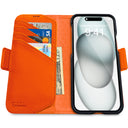 Dreem Fibonacci Wallet Case for iPhone 16 Pro | 2-in-1 Detachable Vegan Leather Cover [Orange]