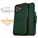 Dreem Fibonacci Wallet Case for iPhone 16 | 2-in-1 Detachable Vegan Leather Cover [Green]