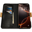 Dreem Fibonacci Wallet Case for iPhone 16 Pro | 3-in-1 Detachable Vegan Leather Cover [Gold/Black]