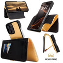 Dreem Fibonacci Wallet Case for iPhone 16 Pro | 3-in-1 Detachable Vegan Leather Cover [Gold/Black]