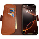 Dreem Fibonacci Wallet Case for iPhone 16 Pro | 3-in-1 Detachable Vegan Leather Cover [Coffee/Caramel]