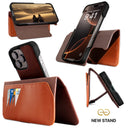 Dreem Fibonacci Wallet Case for iPhone 16 Pro | 3-in-1 Detachable Vegan Leather Cover [Coffee/Caramel]