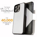 Dreem Fibonacci Wallet Case for iPhone 16 Pro | 3-in-1 Detachable Vegan Leather Cover [White/Black]