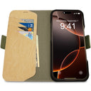 Dreem Fibonacci Wallet Case for iPhone 16 Pro | 3-in-1 Detachable Vegan Leather Cover [Olive/Khaki]